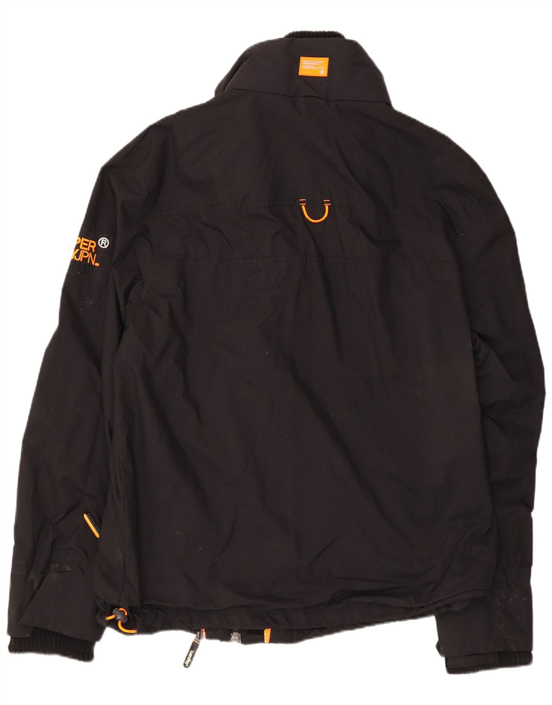 Jaqueta de chuva superdry feminina projetada Reino Unido 20 2XL preto nylon
