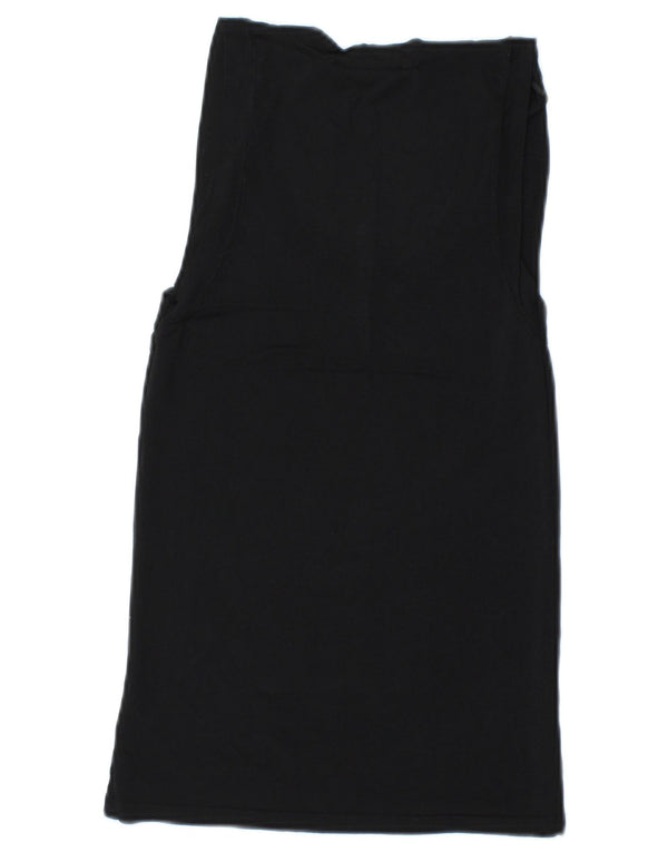 Zara Womens Vest Top UK 8 Pequeno Preto