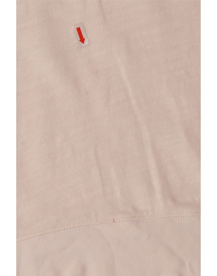 J. CREW Suéter feminino oversized UK 10 pequeno algodão branco