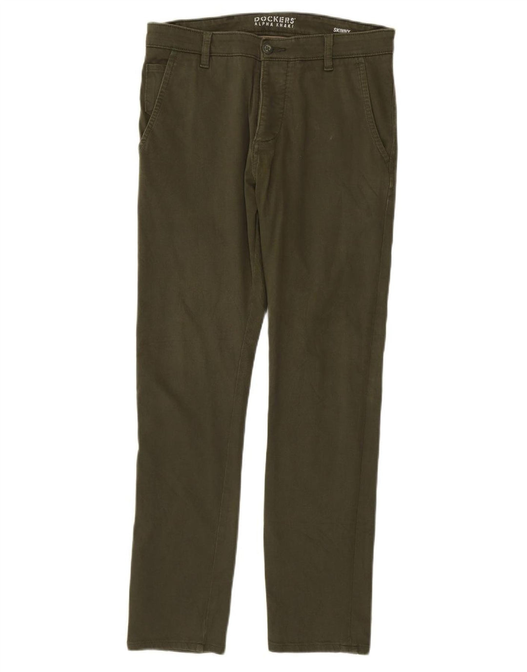 DOCKERS Calça masculina skinny cáqui cáqui W30 L32 algodão verde