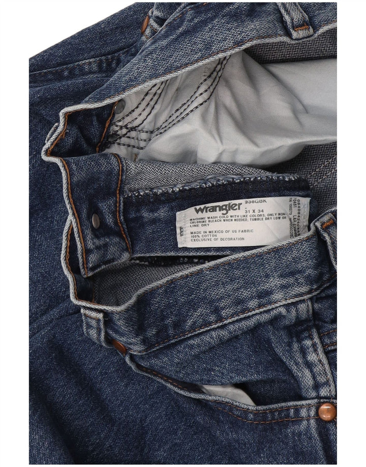 Wrangler Mens Straight Jeans W31 L34 Azul Algodão
