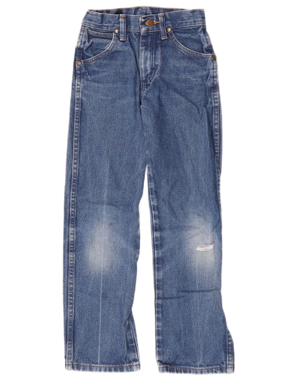 Wrangler Boys Jeans retos desgastados 8-9 anos W22 L25 algodão azul