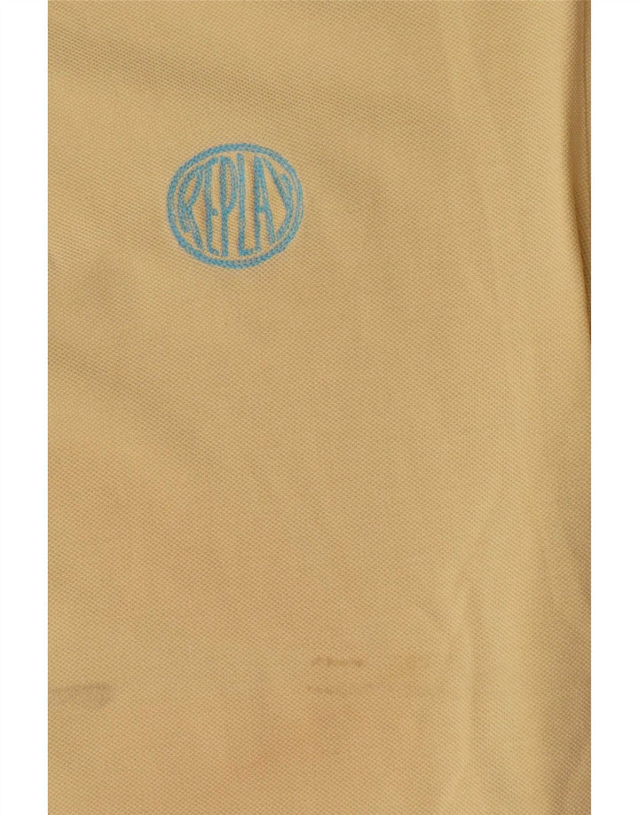 Camisa polo masculina Replay grande algodão amarelo