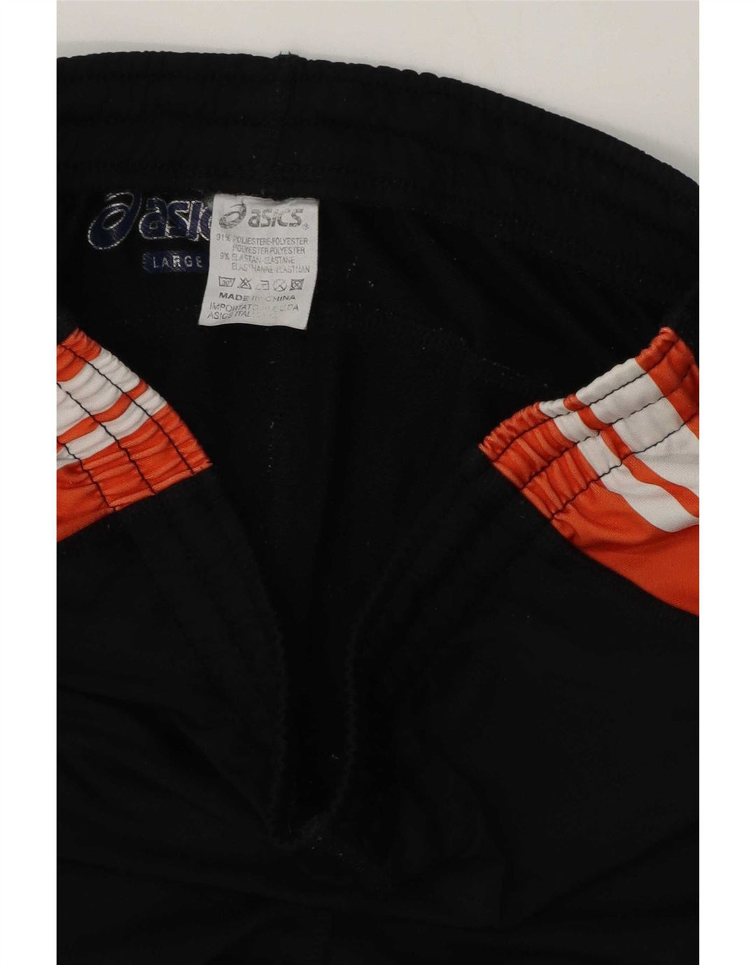 Bermuda esportiva feminina Asics UK 14 grande preto colorblock poliéster