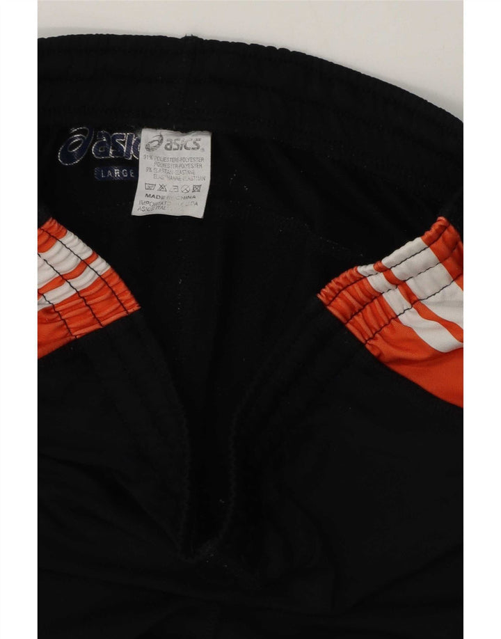 Bermuda esportiva feminina Asics UK 14 grande preto colorblock poliéster