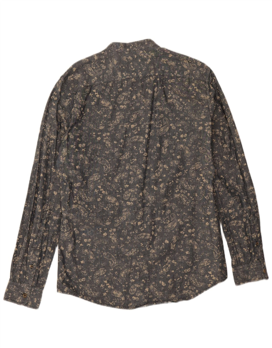 Camisa masculina Benetton cinza médio Paisley