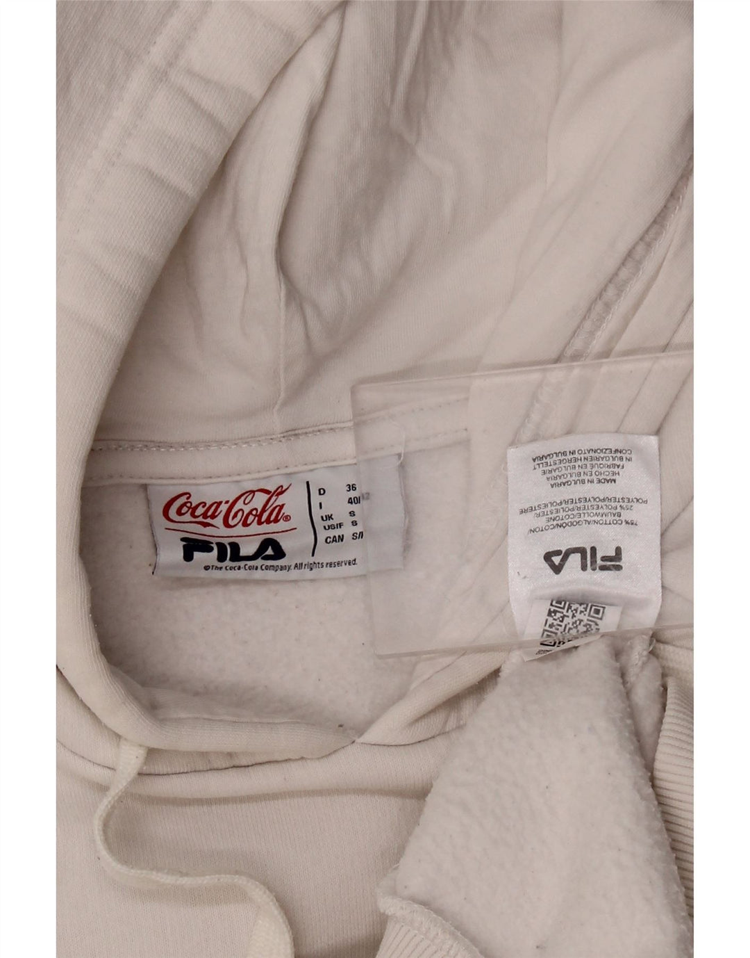 Fila Mens Coca-Cola Graphic Hoodie Jumper Pequeno Branco
