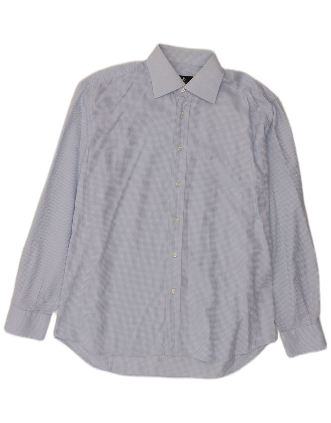Camisa masculina Roccobarocco tamanho 41 16 grande algodão manchado azul