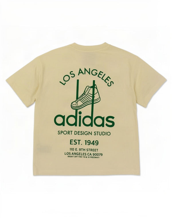 Adidas Mens Loose Fit Graphic Camiseta Top XS Amarelo Algodão