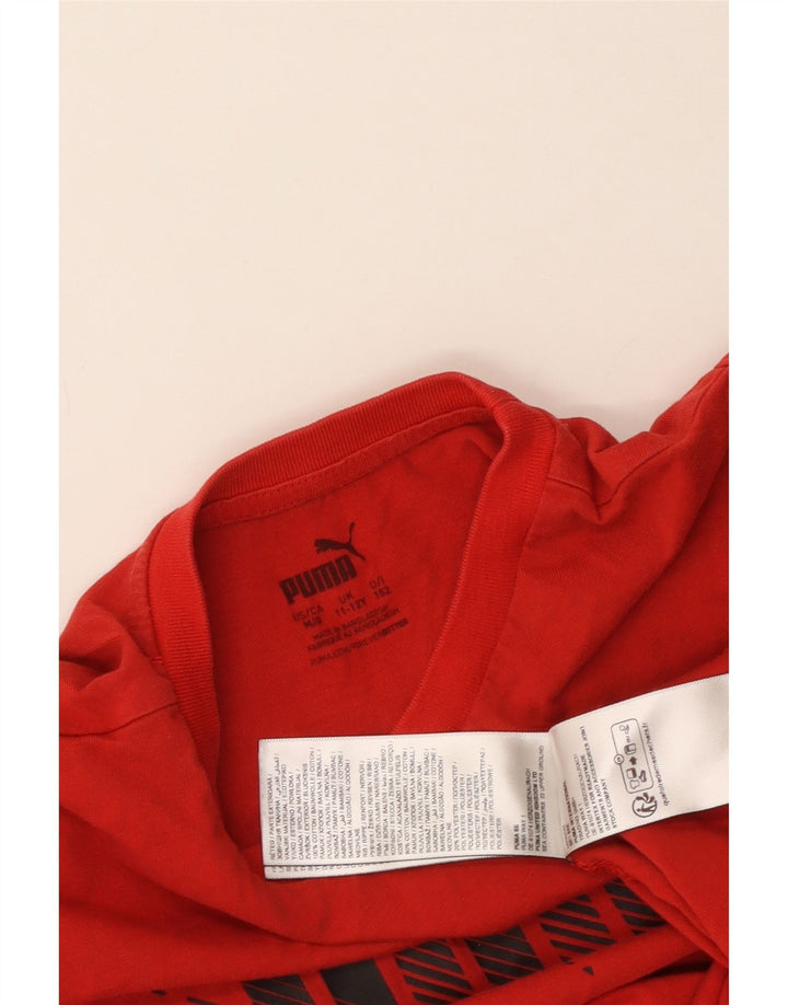 Camiseta Puma Boys Graphic Top 11-12 Anos Algodão Vermelho