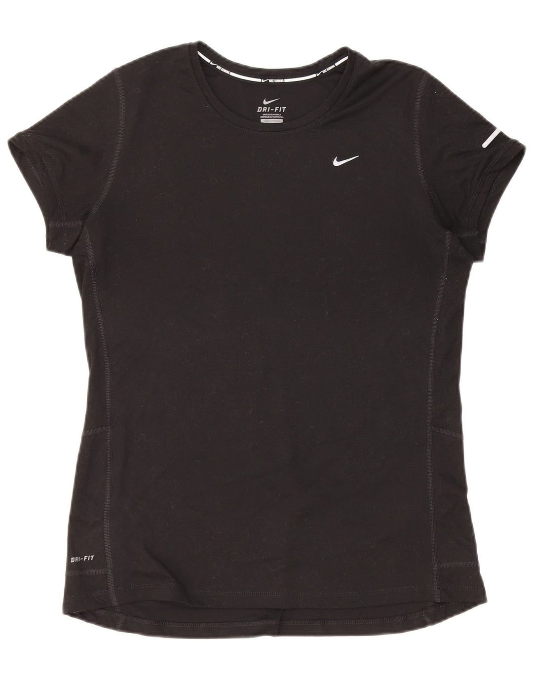 Camiseta feminina NIKE Dri Fit UK 14 grande poliéster preto