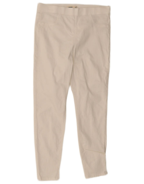 Calça casual feminina Marks & Spencer UK 12 médio W30 L25 branca