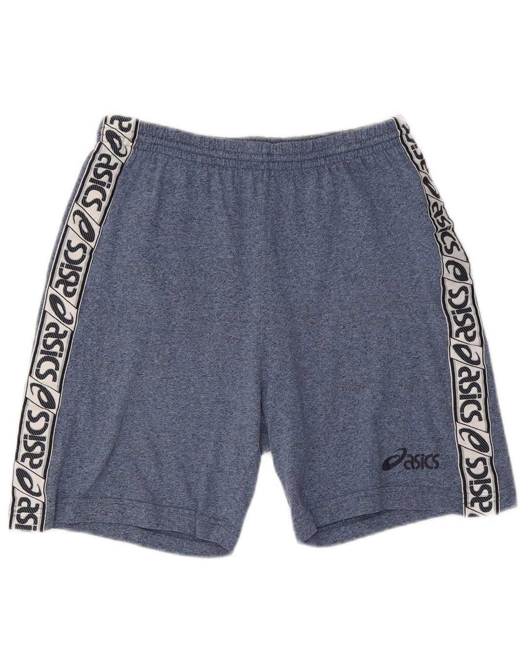Shorts esportivos gráficos masculinos ASICS XL algodão manchado azul
