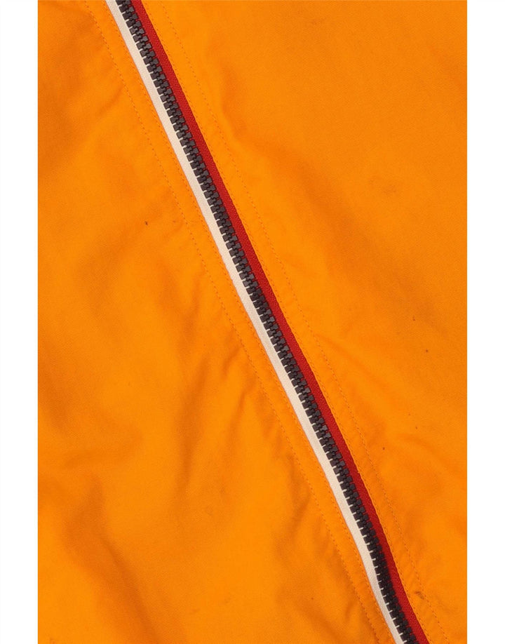Tommy Hilfiger Mens Bomber Jacket UK 38 Medium Orange Colourblock Poliamida