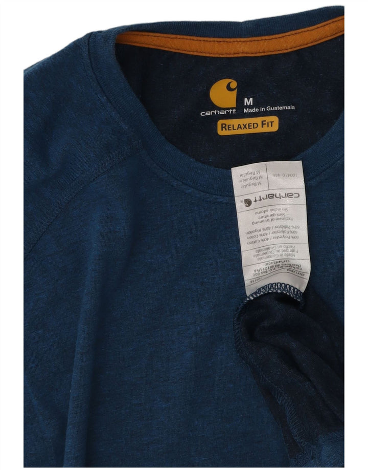 Camiseta masculina CARHARTT com ajuste relaxado, poliéster azul médio