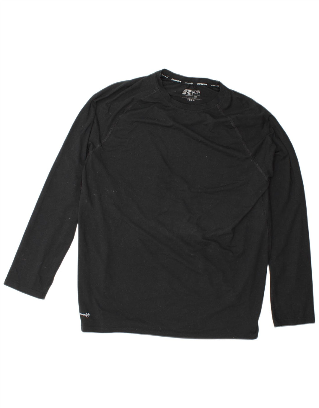 RUSSELL ATLÉTICO Masculino Dri-Power Top Manga Longa XL Preto Poliéster