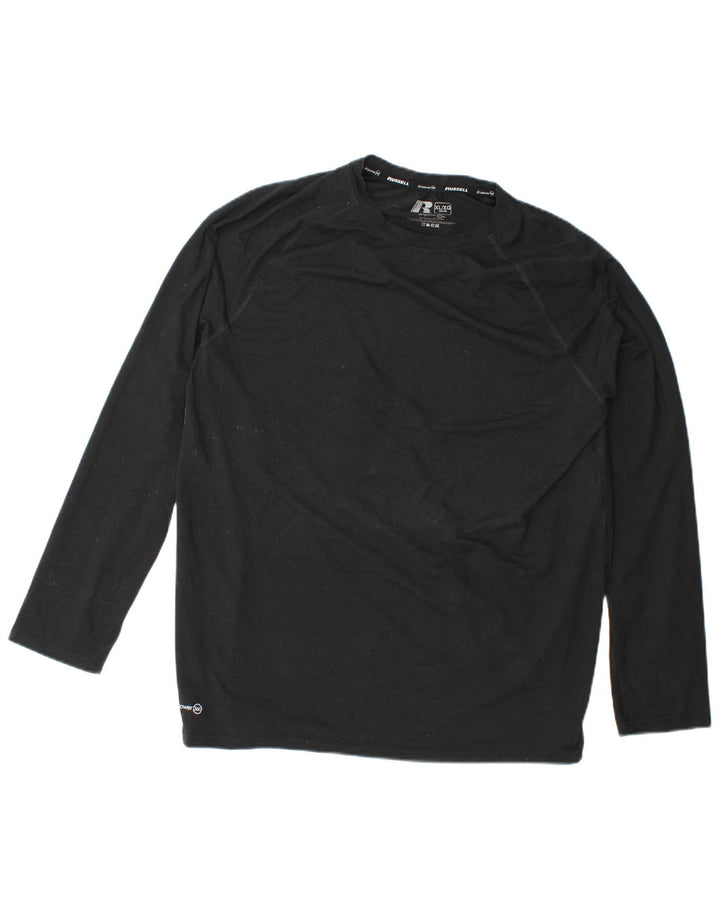RUSSELL ATLÉTICO Masculino Dri-Power Top Manga Longa XL Preto Poliéster
