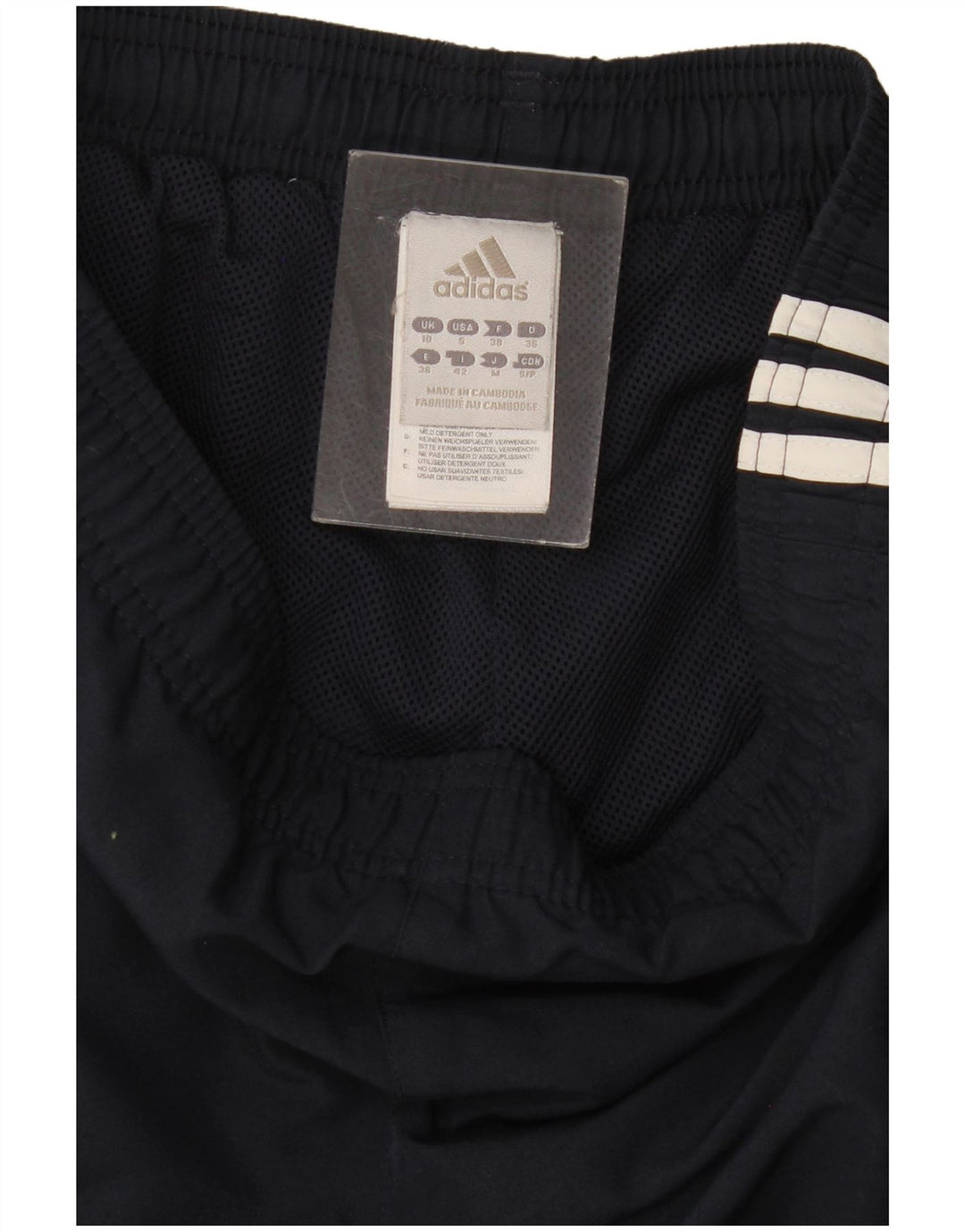 Adidas Womens Capri Calças de treino UK 10 Pequeno Poliéster Azul Marinho