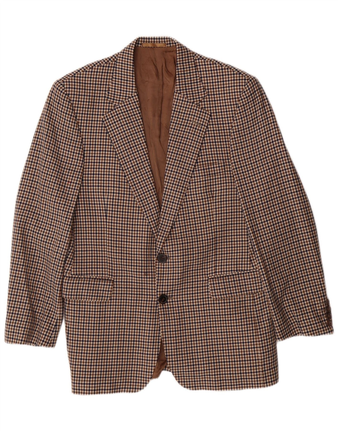 Jaqueta Blazer Masculina AQUASCUTUM Reino Unido 40 Grande Marrom Houndstooth Clássico