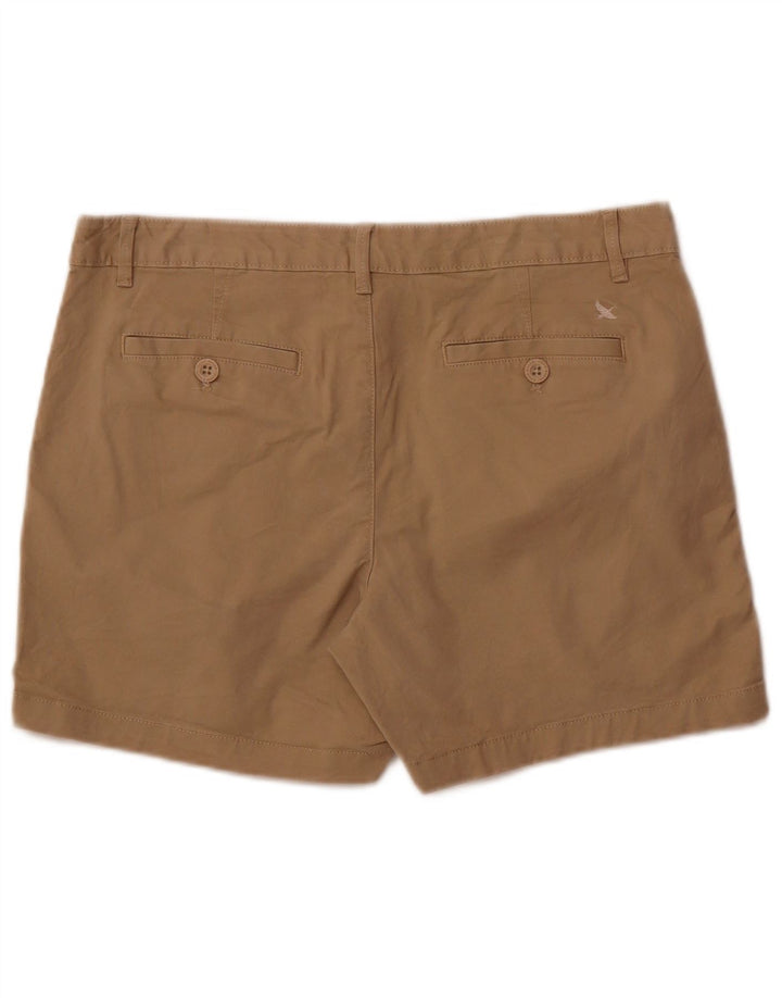 Shorts Chino feminino Eddie Bauer EUA 12 grande W34 algodão bege