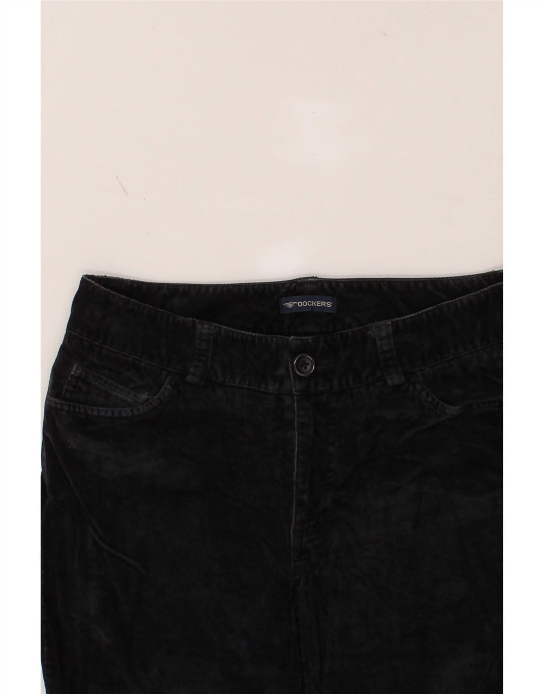 DOCKERS Womens Bootcut Corduroy Trousers W30 L30 Black Vintage Dockers and Second-Hand Dockers from Messina Hembry 