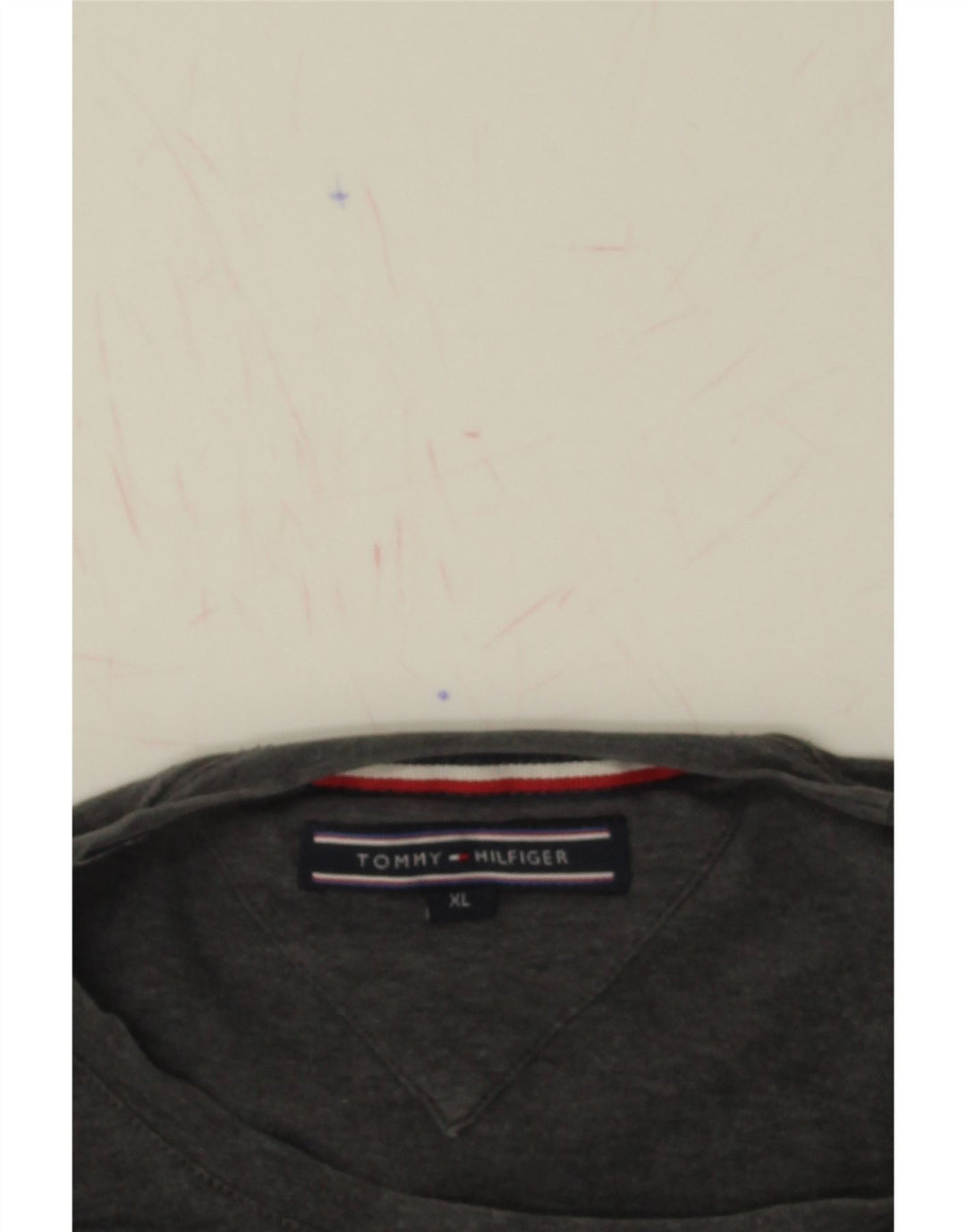 TOMMY HILFIGER Mens Top Long Sleeve XL Grey Cotton Vintage Tommy Hilfiger and Second-Hand Tommy Hilfiger from Messina Hembry 
