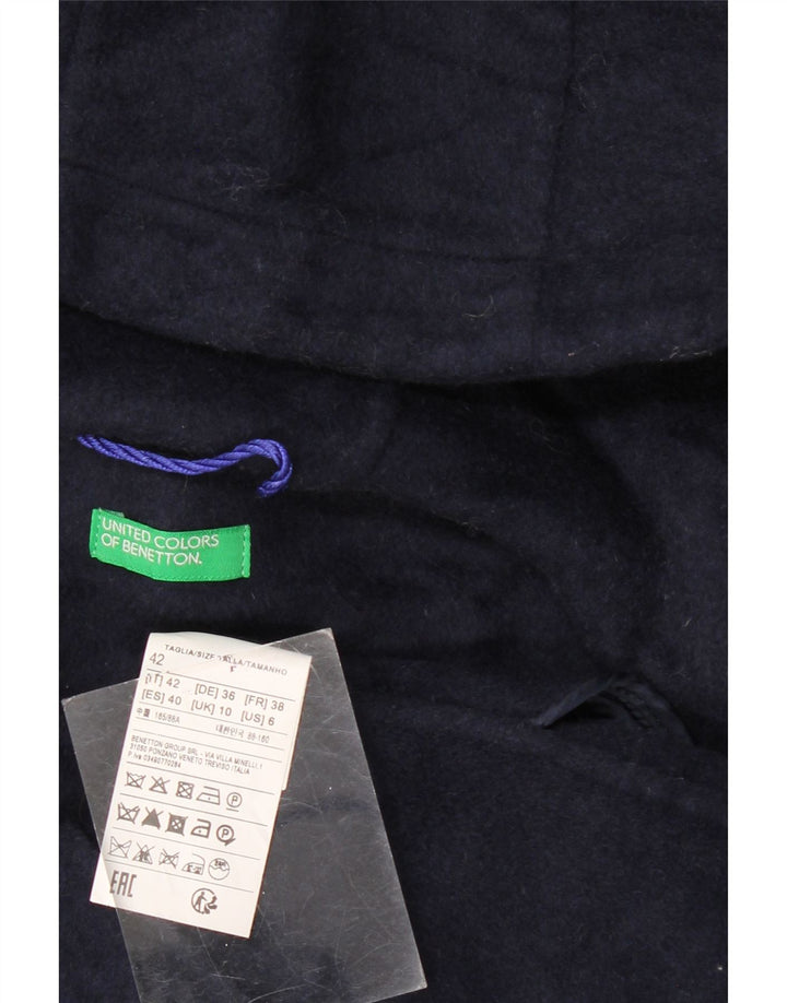 Sobretudo feminino oversized BENETTON UK 10 pequeno lã azul marinho