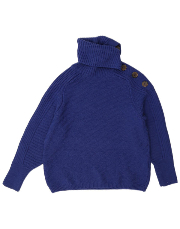 Suéter feminino Marks & Spencer com gola redonda e acrílico azul pequeno Reino Unido 10