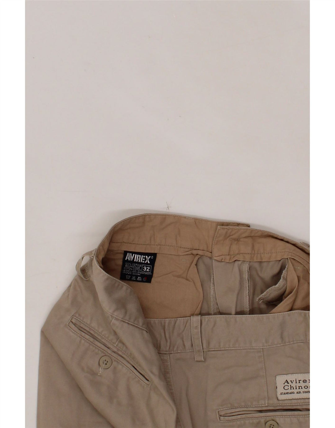 AVIREX Mens Straight Chino Trousers W32 L26 Beige Cotton Vintage Avirex and Second-Hand Avirex from Messina Hembry 