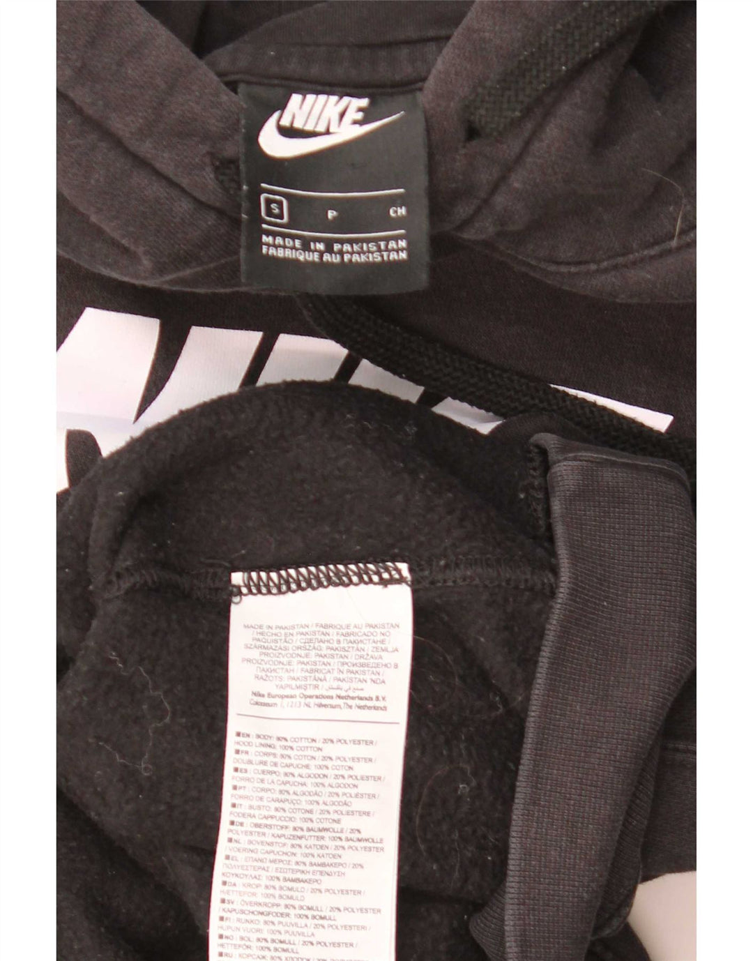 Jumper com capuz gráfico masculino Nike pequeno algodão preto