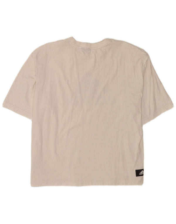Adidas Camiseta Feminina Graphic Top UK 16 Grande Algodão Branco