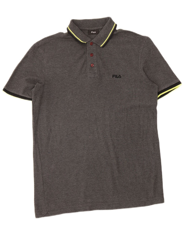 Camisa polo masculina Fila algodão cinza médio