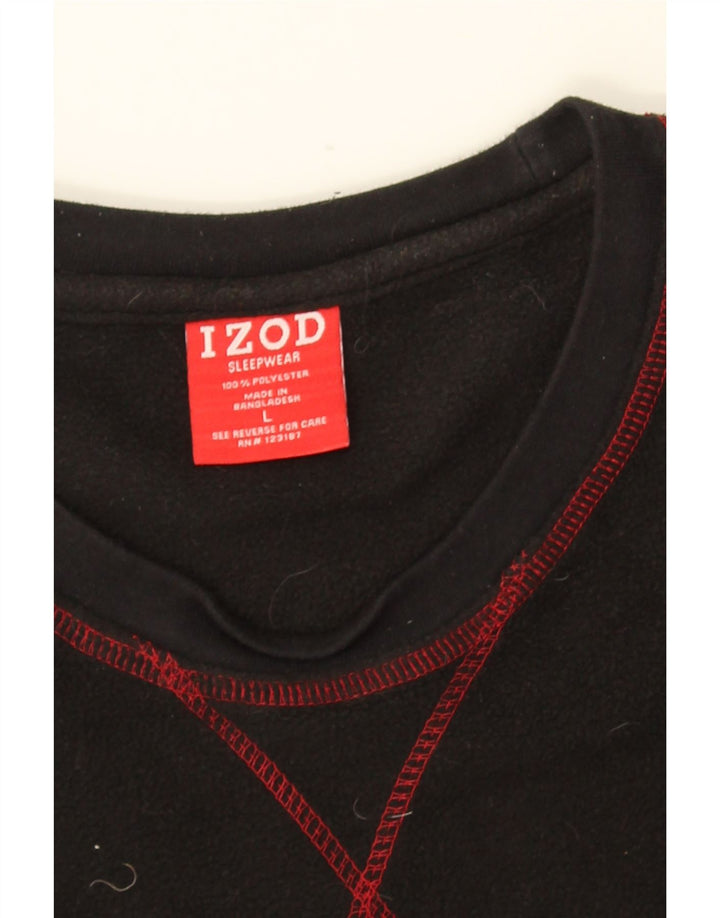 IZOD Mens Fleece Jumper Grande Poliéster Preto