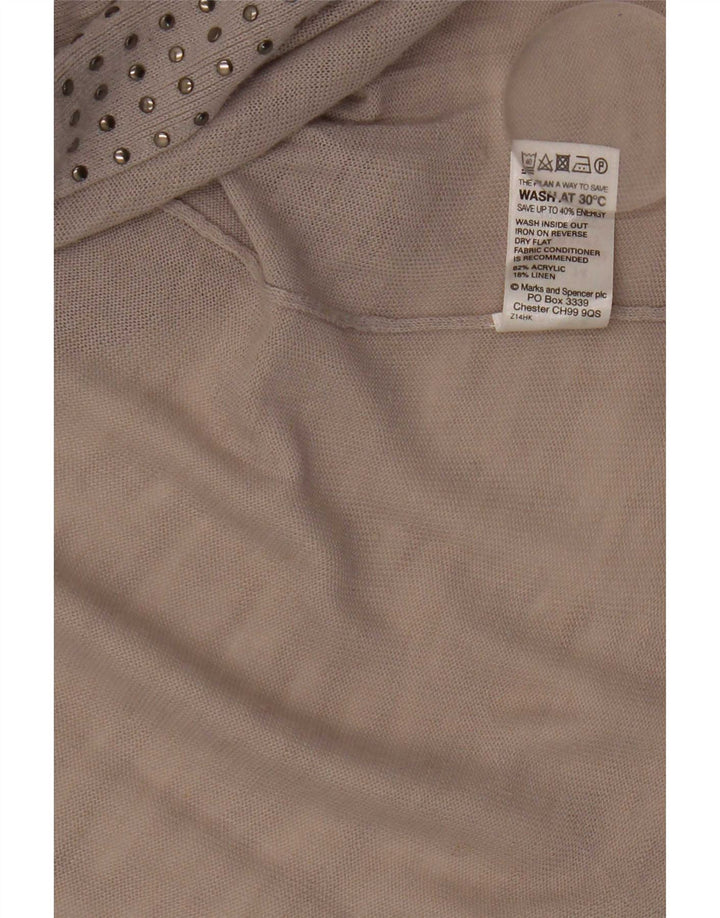 Top cardigã assimétrico feminino Marks & Spencer Reino Unido 14 cinza médio acrílico