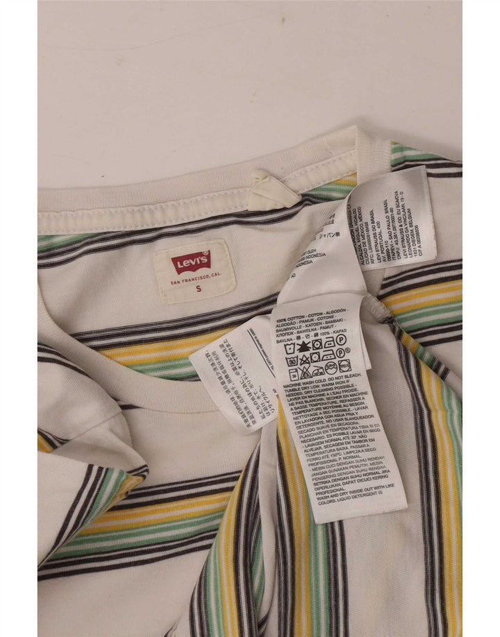 Camiseta masculina Levi's Top pequeno algodão listrado branco