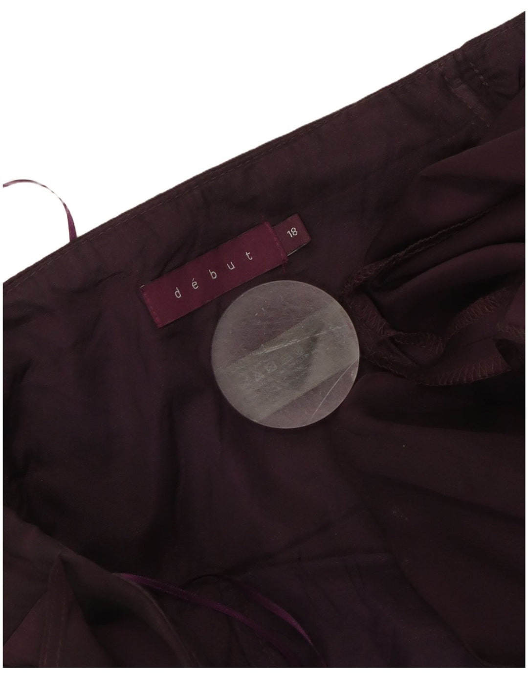 DEBUT Vestido feminino maxi sem alças UK 18 XL roxo poliéster