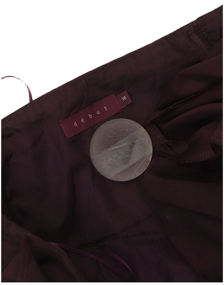 DEBUT Vestido feminino maxi sem alças UK 18 XL roxo poliéster