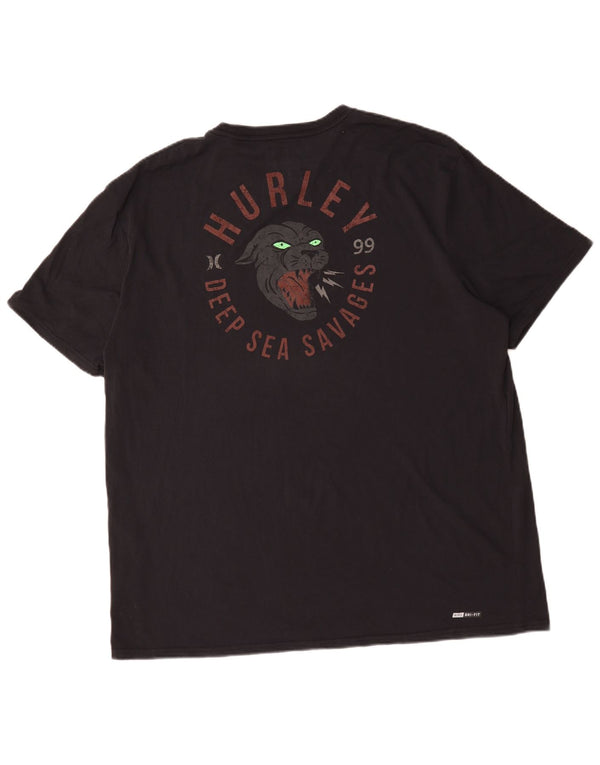 Camiseta masculina Hurley Premium Fit gráfica top 2XL algodão preto