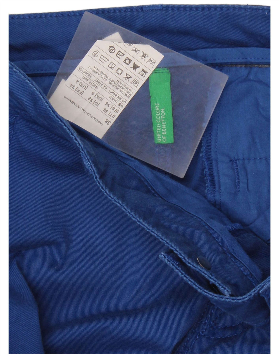 Calça Chino Feminina BENETTON UK 6 XS W26 L33 Azul Algodão