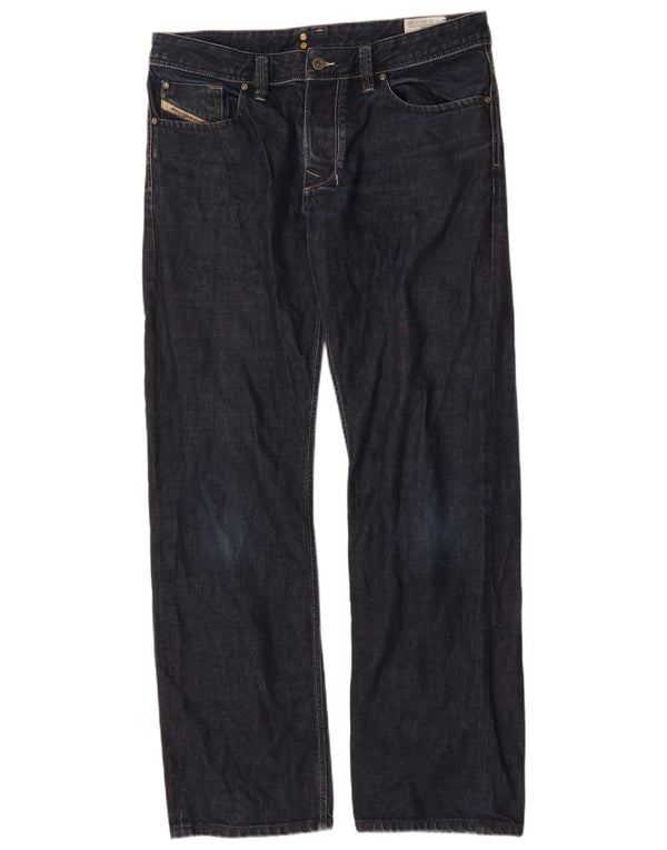 Diesel Mens Larkee Wide Leg Jeans W34 L32 Navy Blue Cotton