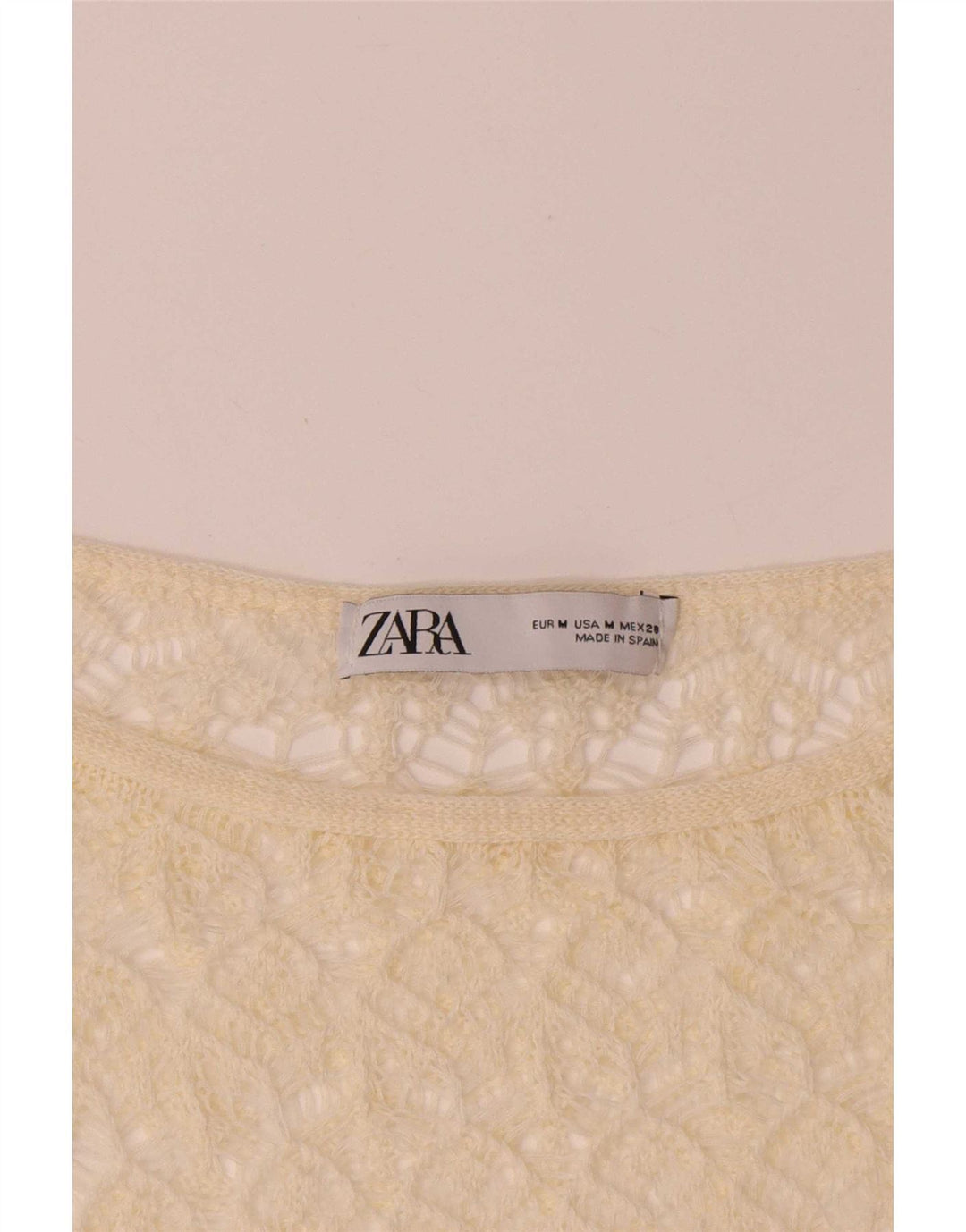 Blusa feminina Zara Crop Batwing Crochet Top Reino Unido 12 Médio Amarelo