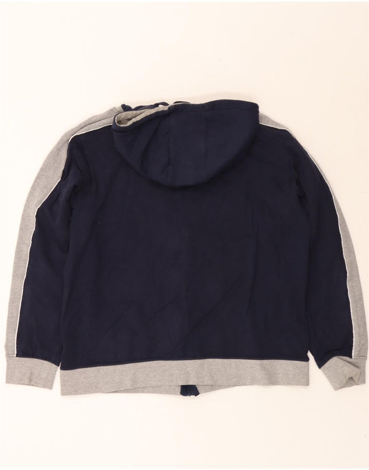 ELLESSE Mens Zip Hoodie Sweater XL Navy Blue Colourblock Vintage Ellesse and Second-Hand Ellesse from Messina Hembry 