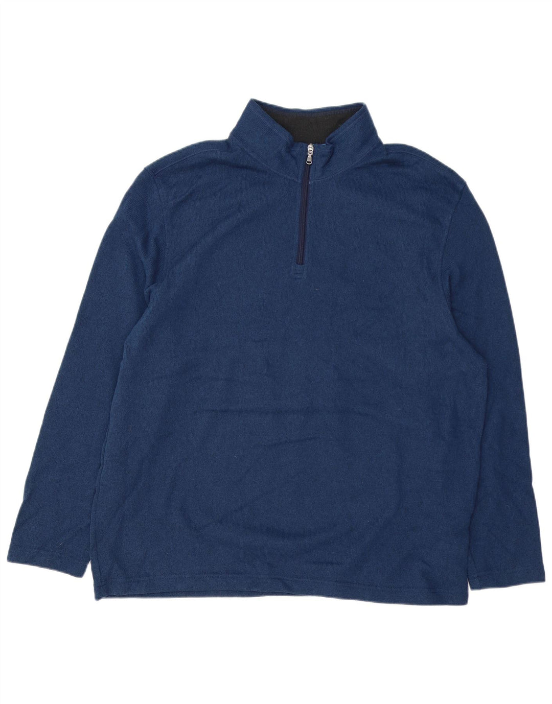 Moletom masculino IZOD com zíper e gola 2XL poliéster manchado azul marinho