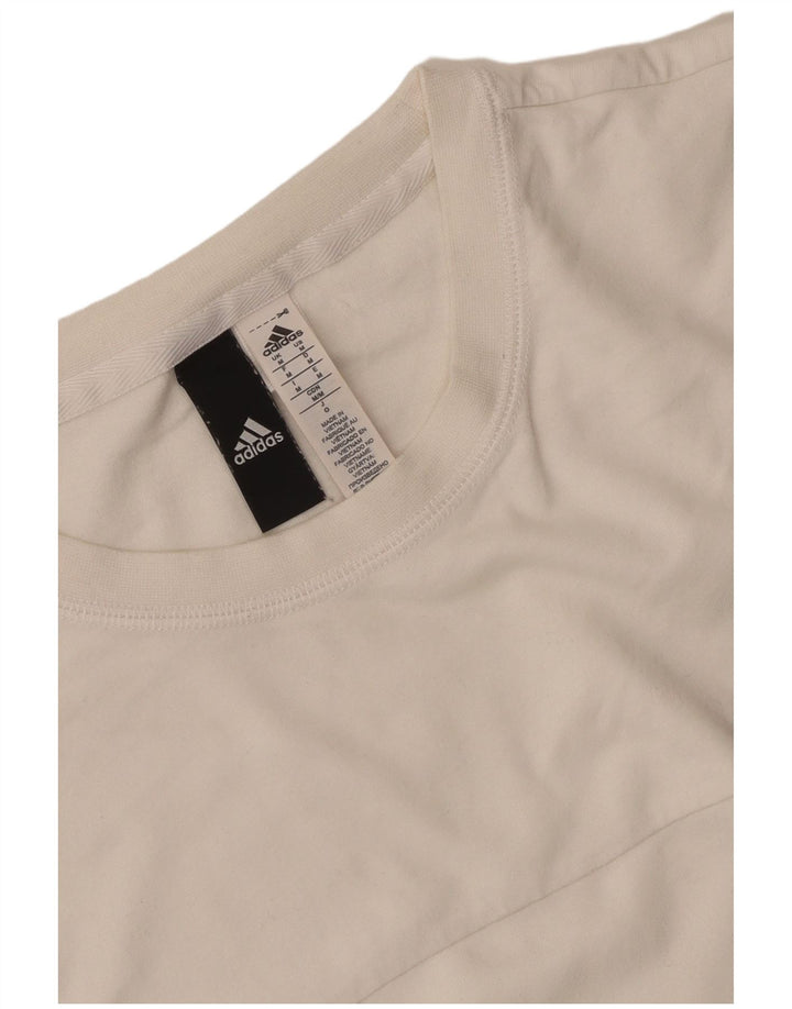Camiseta masculina Adidas Top médio branco colorblock algodão