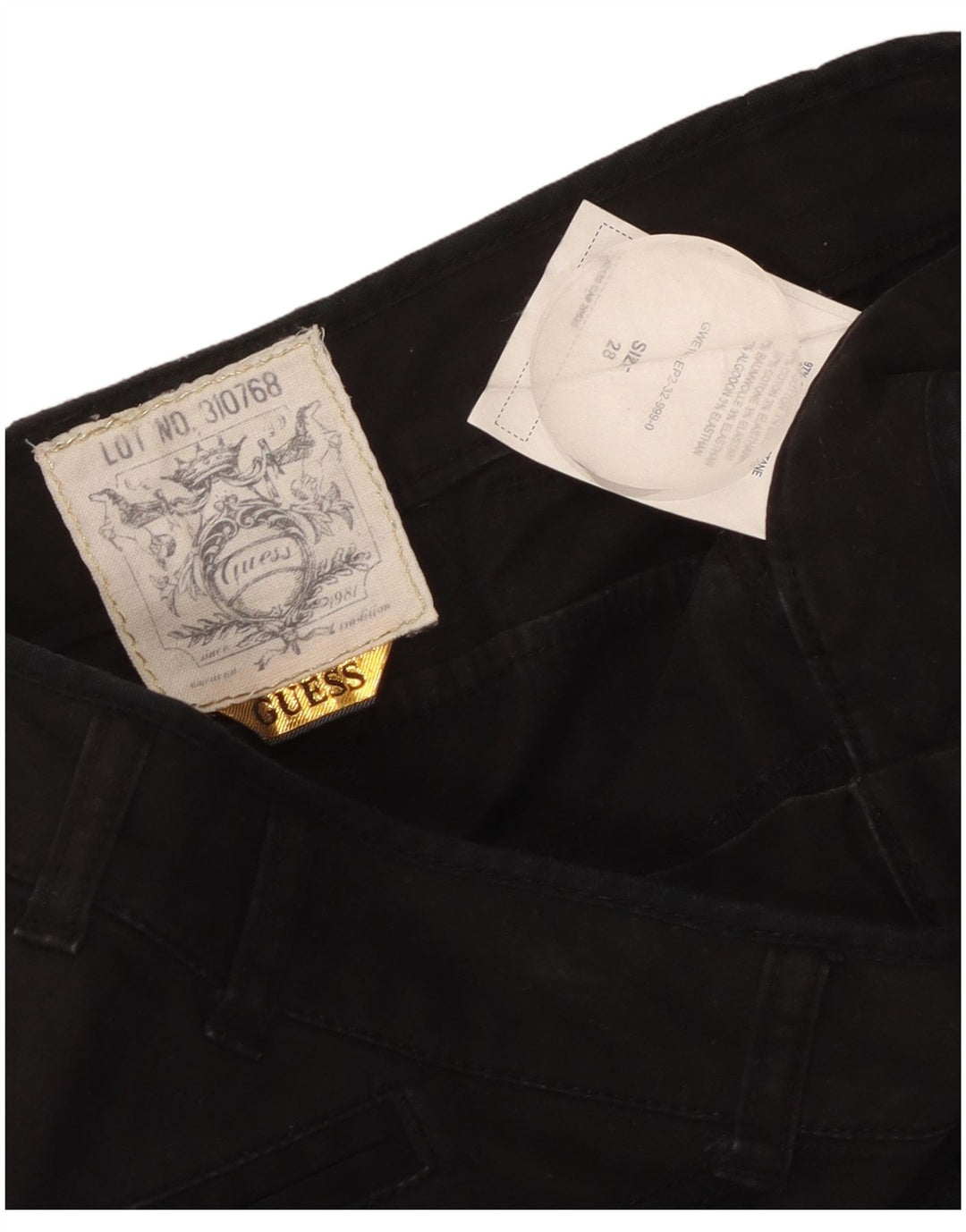 Mini saia feminina Guess W28 algodão preto médio
