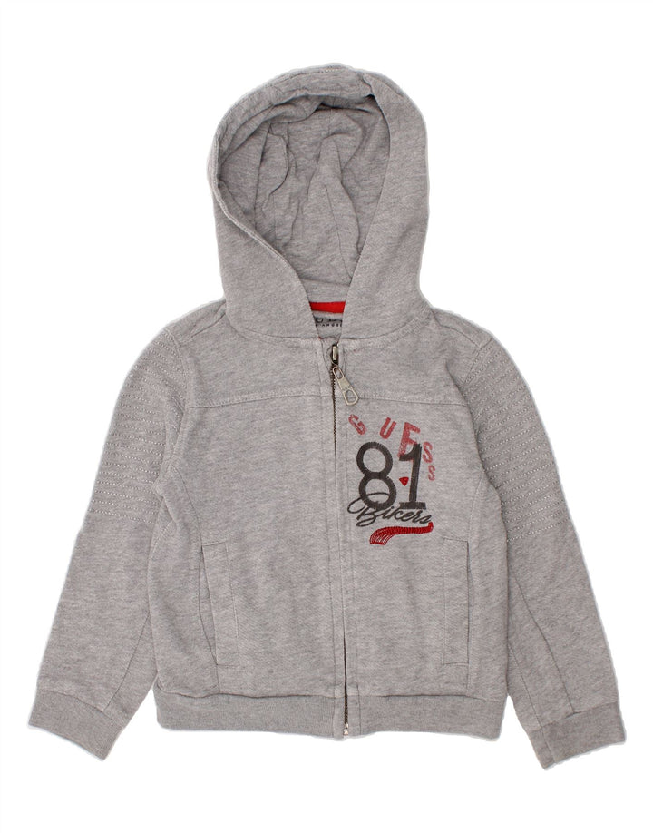 GUESS Boys Graphic Zip Hoodie Sweater 2-3 Years Grey Cotton Vintage Guess and Second-Hand Guess from Messina Hembry 