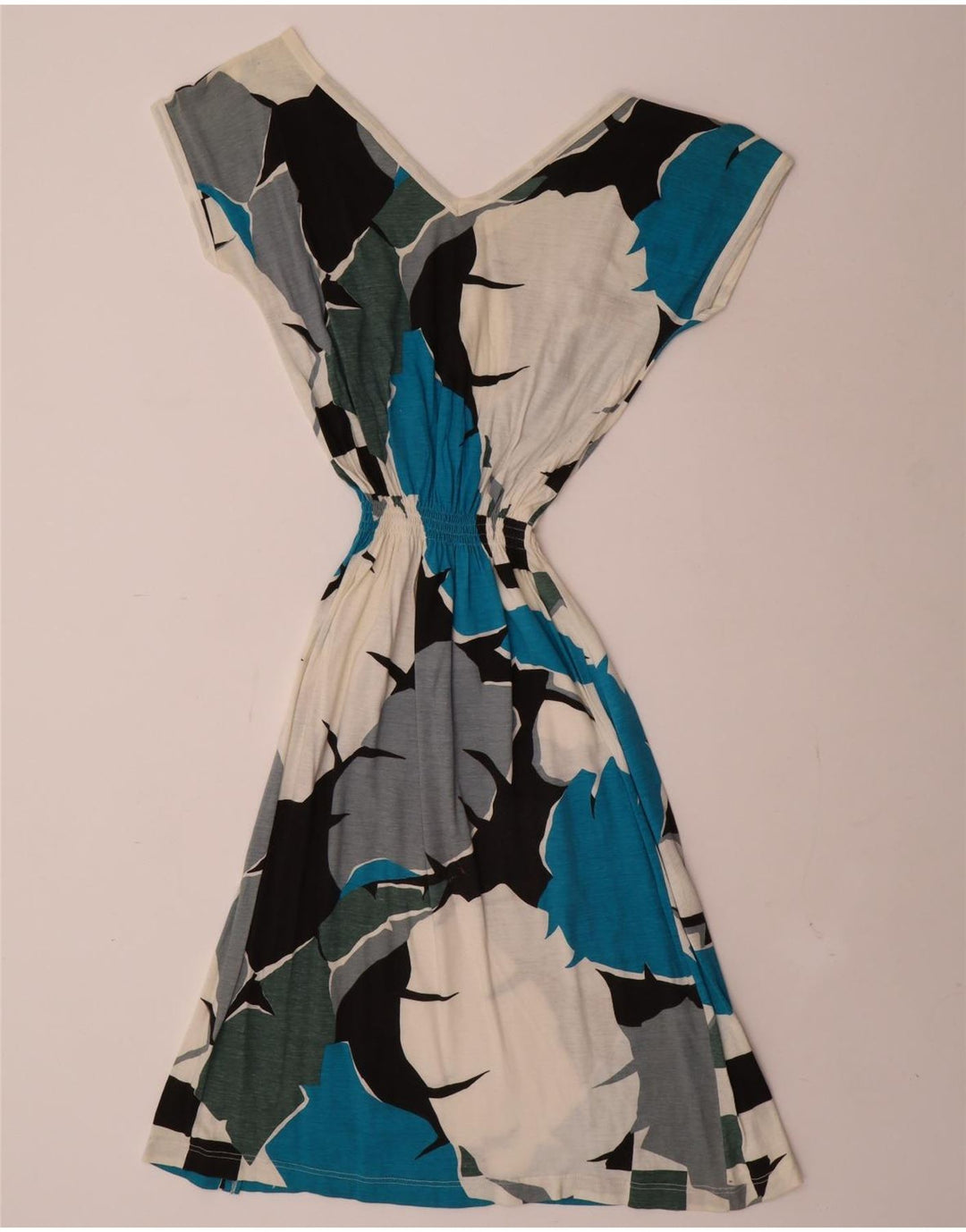 Vestido feminino vintage com estampa abstrata linha A IT 42 médio multicolorido