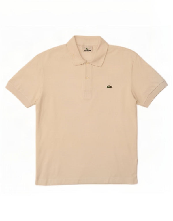 Camisa polo masculina Lacoste tamanho 3 pequeno algodão branco