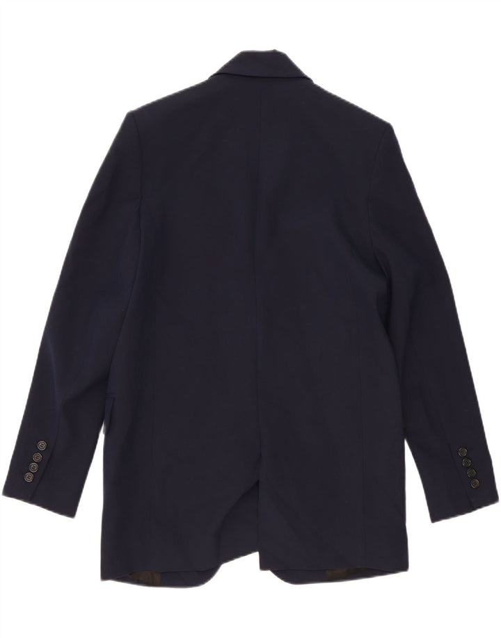 Zara Jaqueta Blazer Oversized Feminina com 2 Botões Reino Unido 6 XS Azul Marinho Viscose