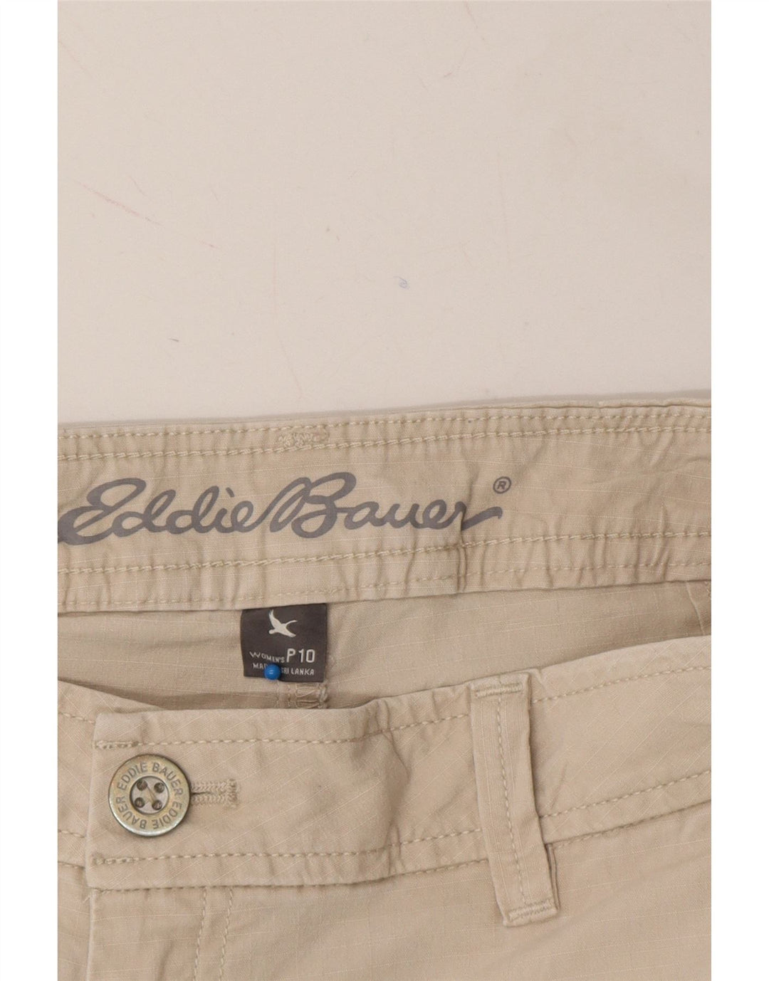 EDDIE BAUER Womens Cargo Capri Trousers US 10 Large W32 L21 Beige Cotton Vintage Eddie Bauer and Second-Hand Eddie Bauer from Messina Hembry 